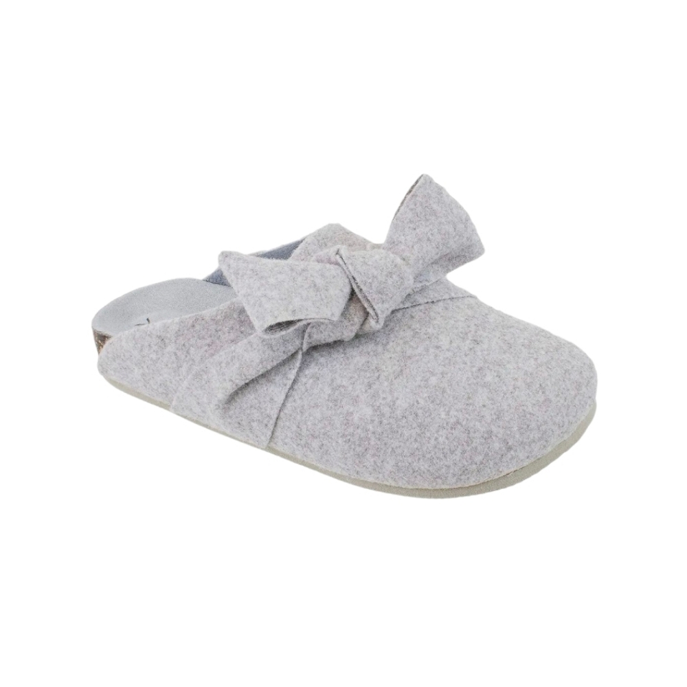 Capezio Soft Gray Bow Slippers